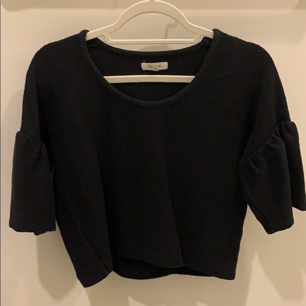 Madewell textured & thread gathered-sleeve top